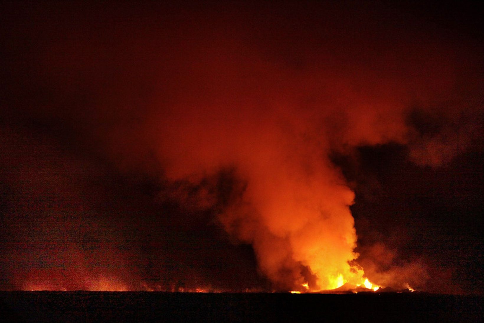 Holuhraun - gosstöðvarnar aðfararnótt miðvikudagsins 10. september og snemma morguns.