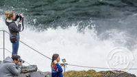 Erlendir ferðamenn við Gullfoss