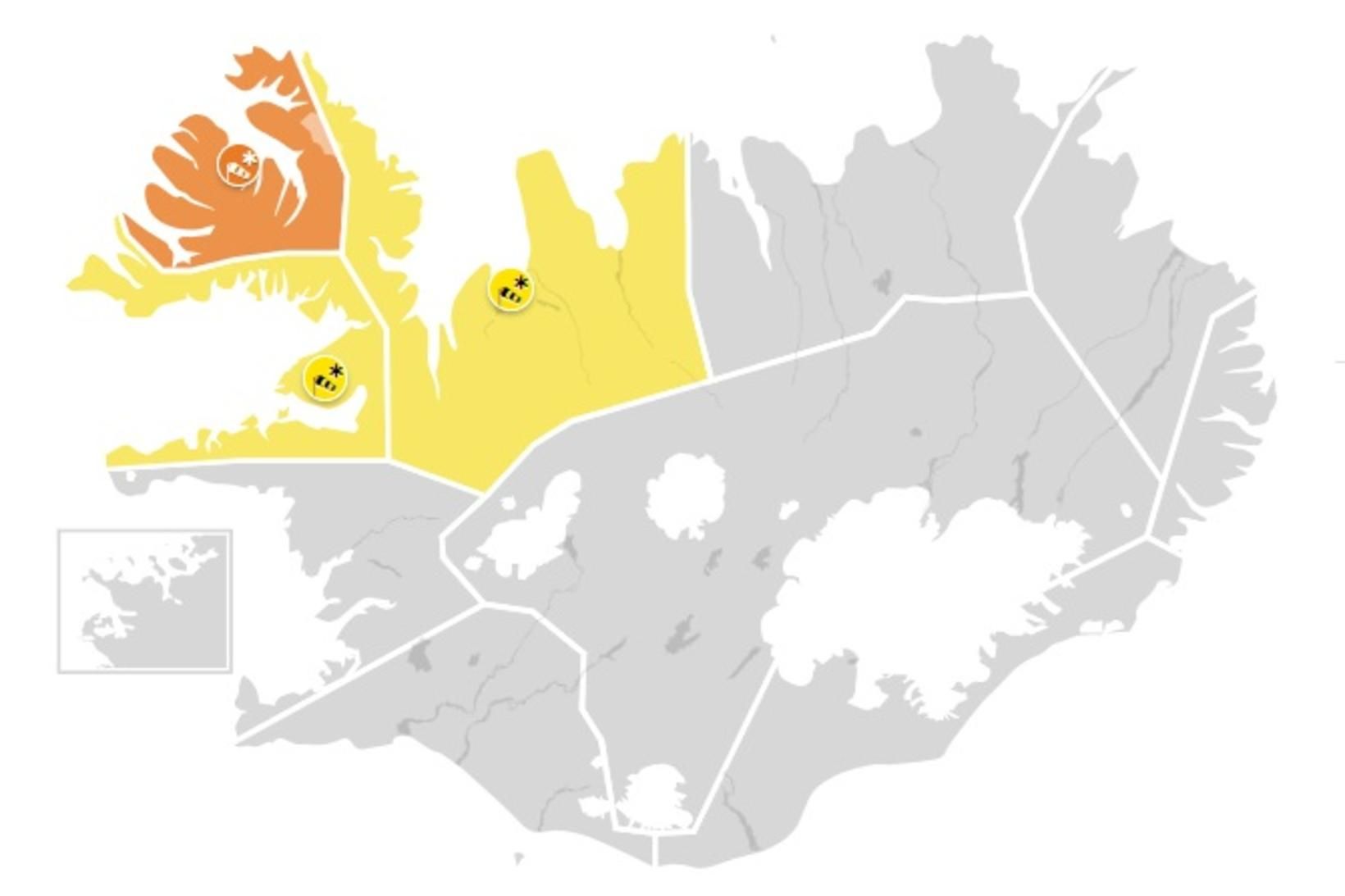 Spáð er norðaustan stormi á Vestfjörðum.