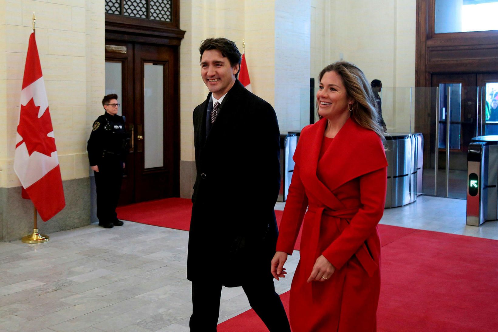 Justin Trudeau, forsætisráðherra Kanada, ásamt eiginkonu sinni, Sophie Gregoire-Trudeau.