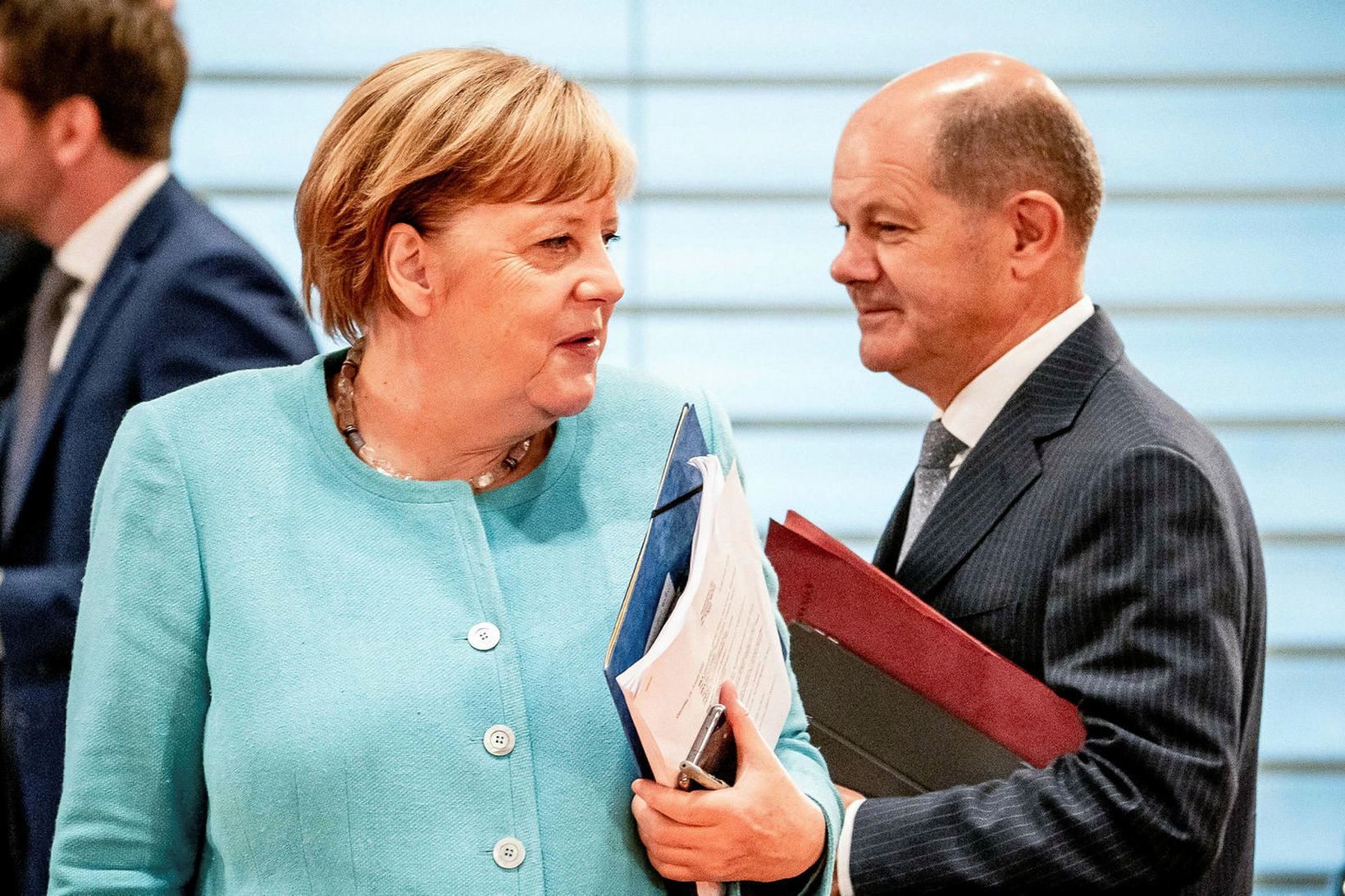 Merkel tilkynnti um ákvörðun ESB í dag.