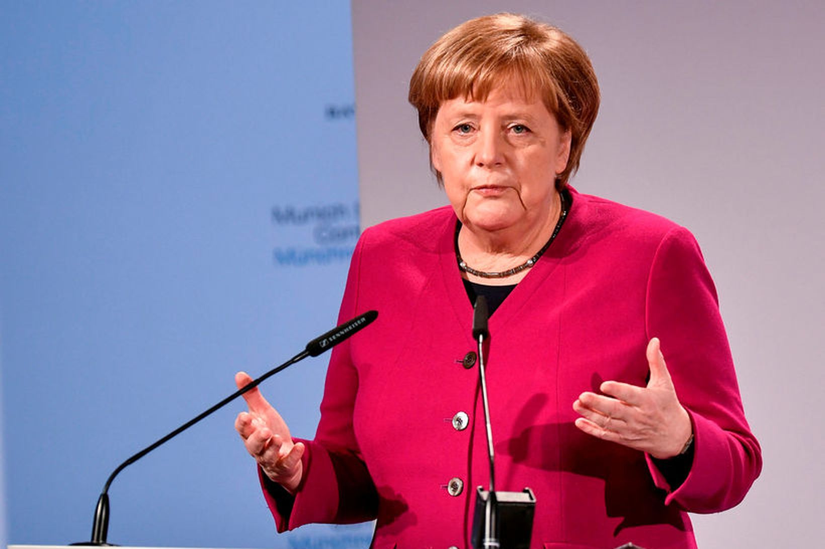 Angela Merkel, kanslari Þýskalands, á öryggisráðstefnunni.