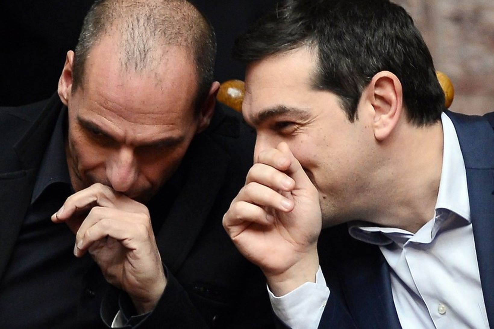 Fjármálaráðherra Grikkja, Yanis Varoufakis, og forsætisráðherrann Alexis Tsipras ráða ráðum …