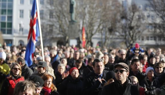 Mótmæltu á Austurvelli