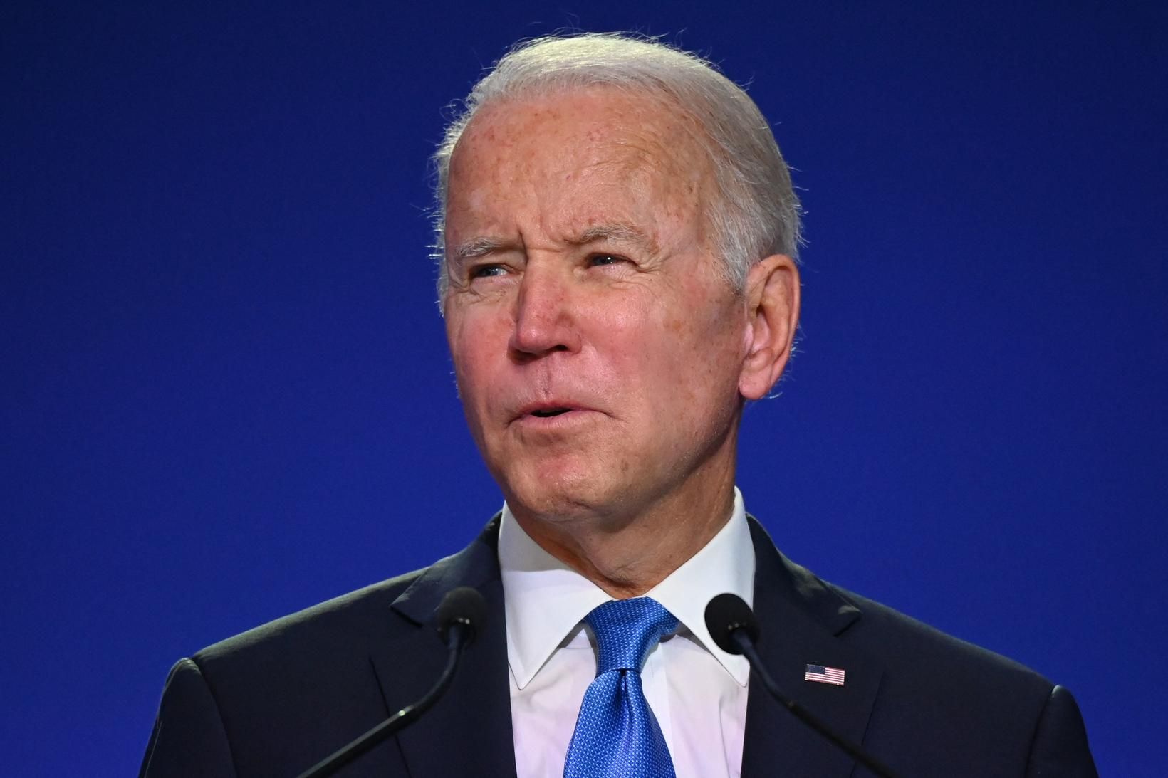 Joe Biden Bandaríkjaforseti á COP26-loftslagsráðstefnunni í Glasgow.