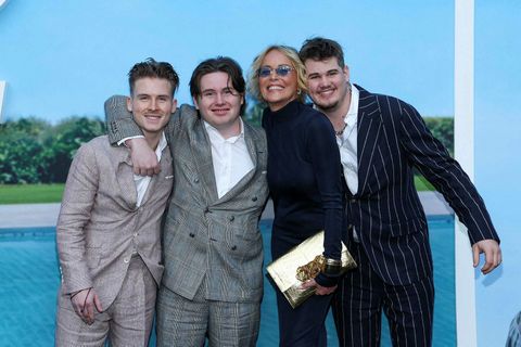 Sharon Stone ásamt sonum sínum, Roan, Laird og Quinn.