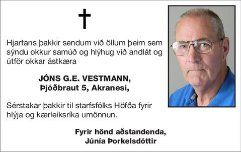 Jóns G.E. Vestmann,
