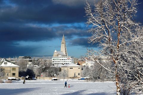 Reykjavik awoke to a fresh coat of spring snow.