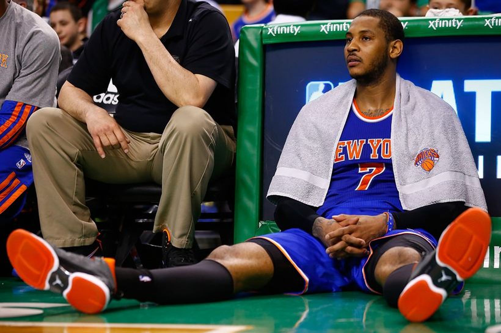 Carmelo Anthony leikmaður New York Knicks skoraði 32 stig í …