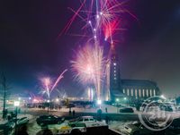 Áramótum fagnað við Hallgrímskirkju