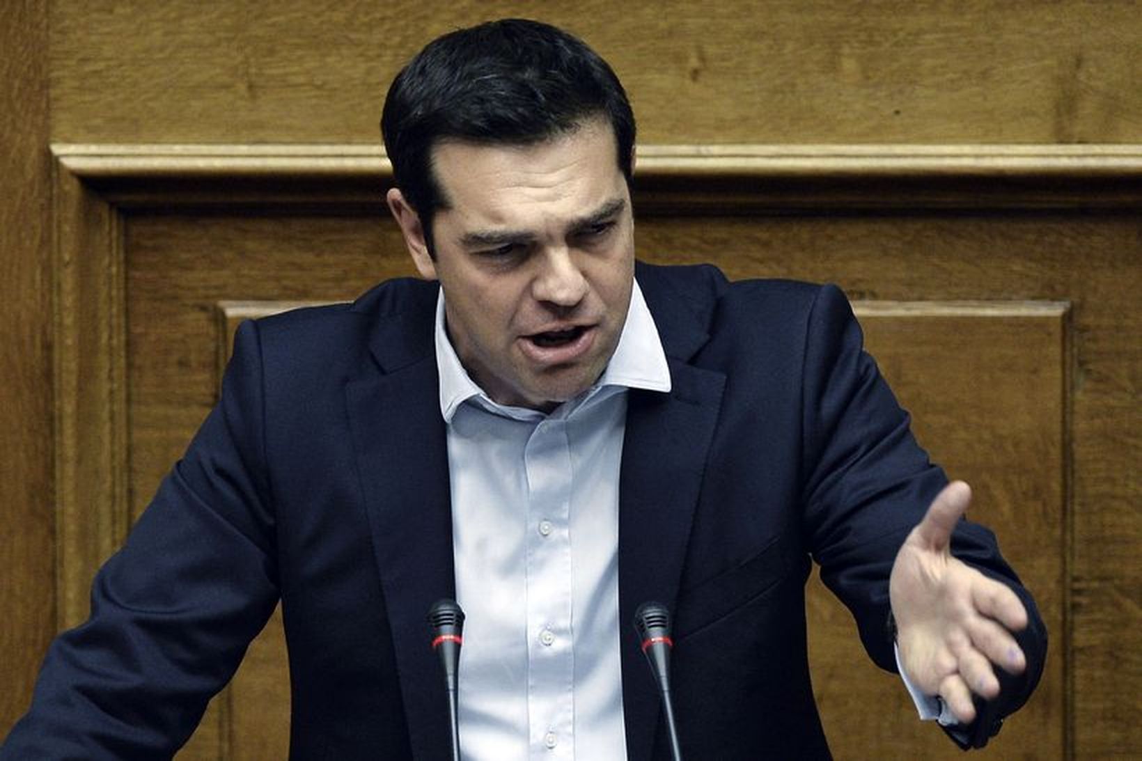 Alexis Tsipras hélt ávarp í kvöld þar sem hann greindi …