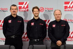 Günther Steiner (t.v.) ásamt Romain Grosjean og Gene Haas þegar allt lék í lyndi