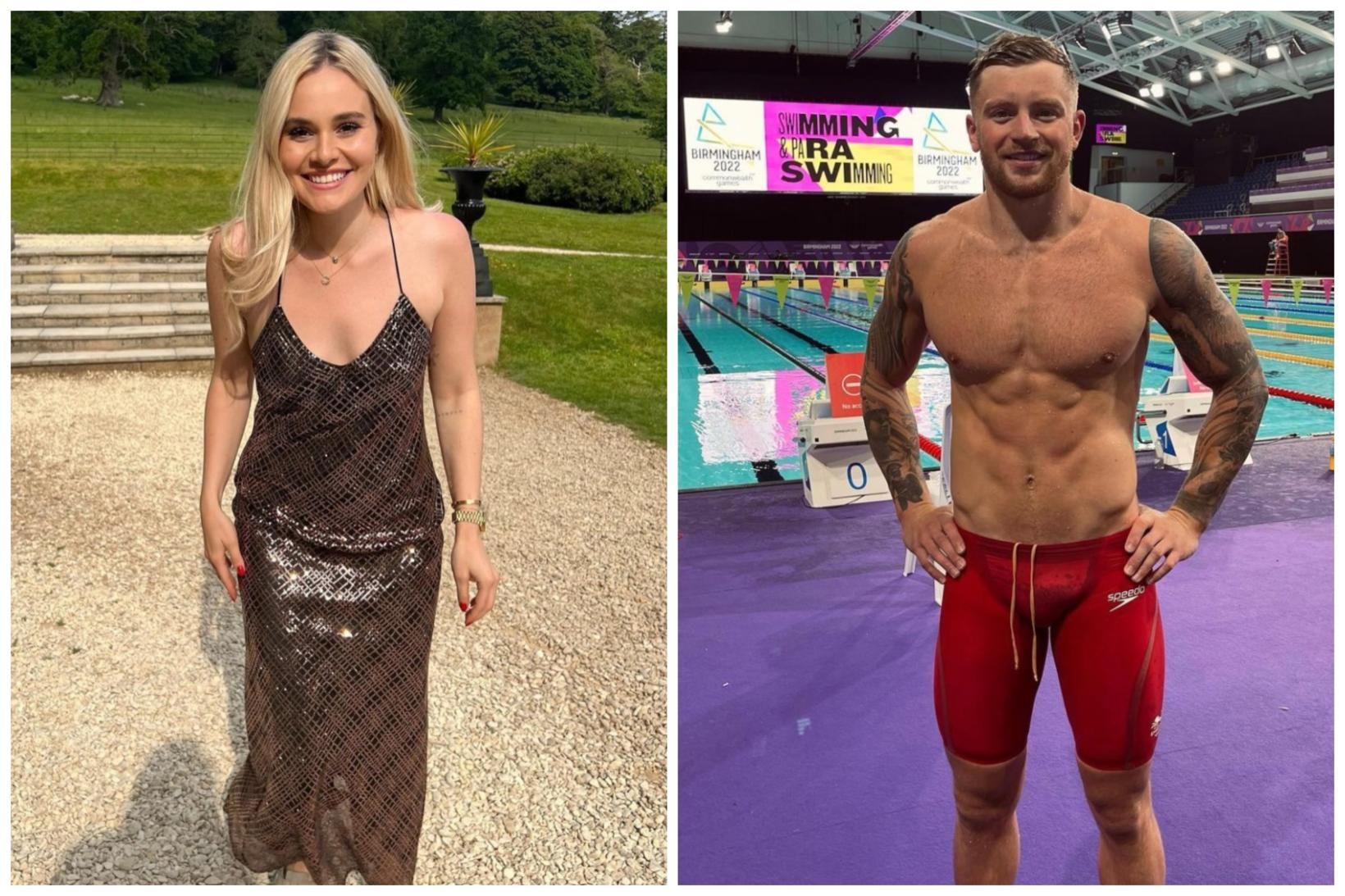 Holly Ramsay og Adam Peaty eru nýtt par.