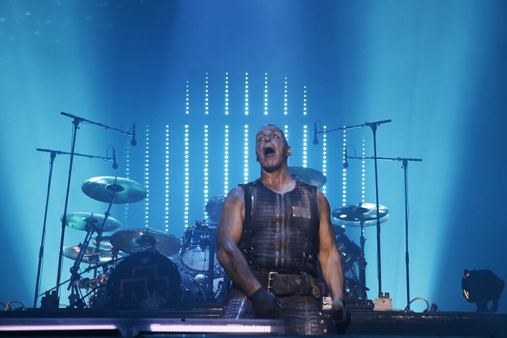 Till Lindeman söngvari Rammstein var í miklu stuði í Kórnum.