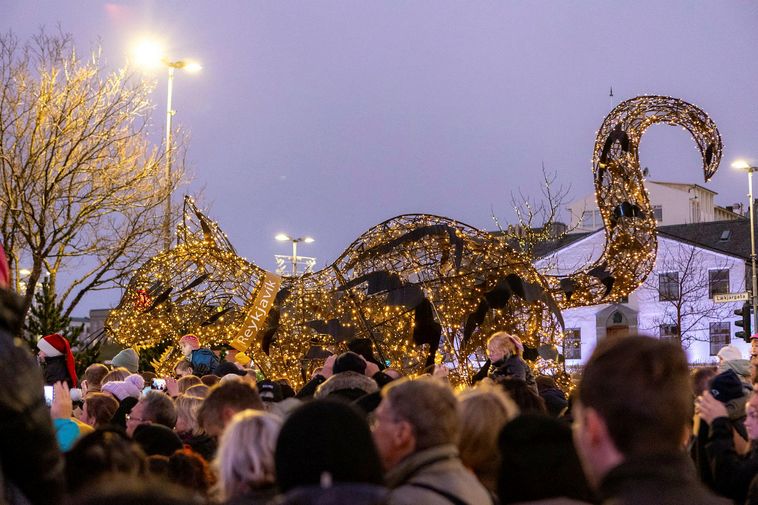 Photos: Yule Cat lights up Lækjartorg for the holidays