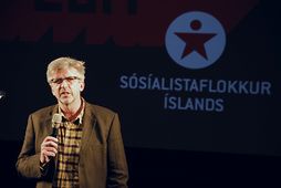 Gunnar Smári Egilsson á stofnfundi Sósíalistaflokks Íslands.