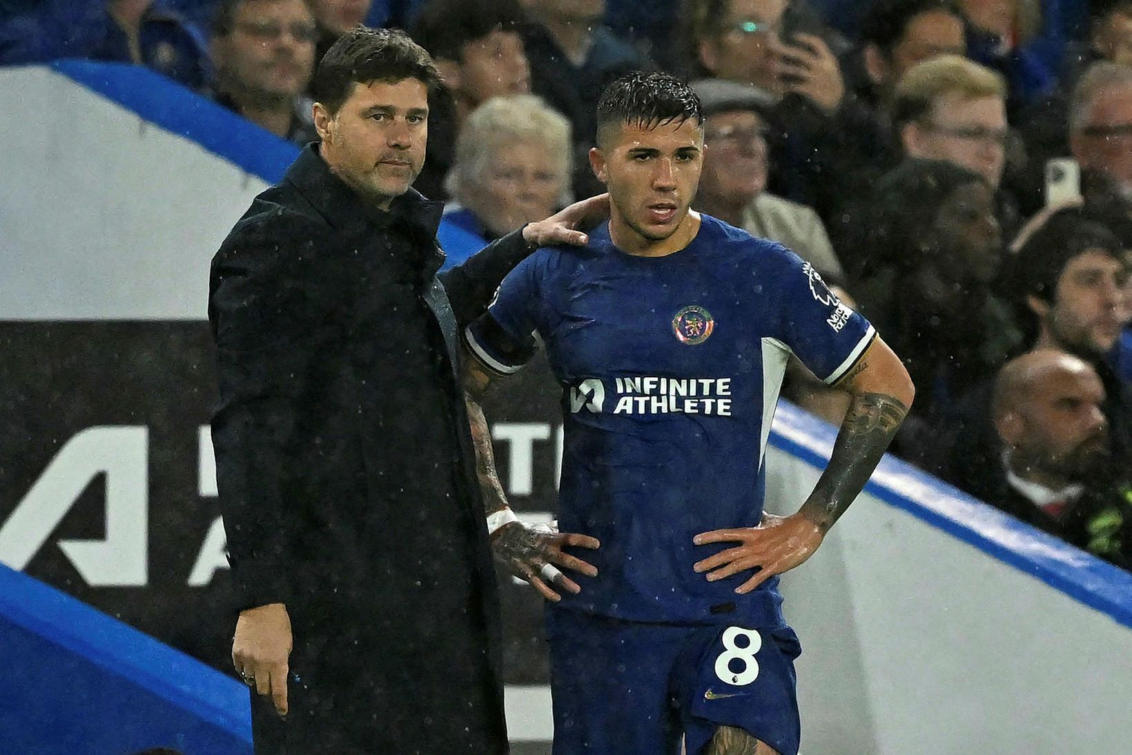 Mauricio Pochettino og Enzo Fernández.