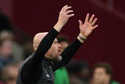 Erik ten Hag lætur í sér heyra á hliðarlínunni í gær.