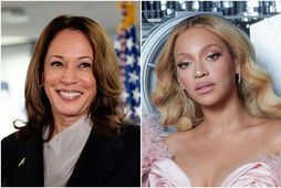 Varaforsetinn Kamala Harris og tónlistarkonan Beyoncé.