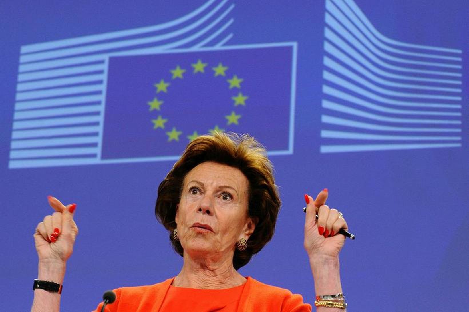 Neelie Kroes, fyrrverandi samkeppnismálastjóri Evrópusambandsins.