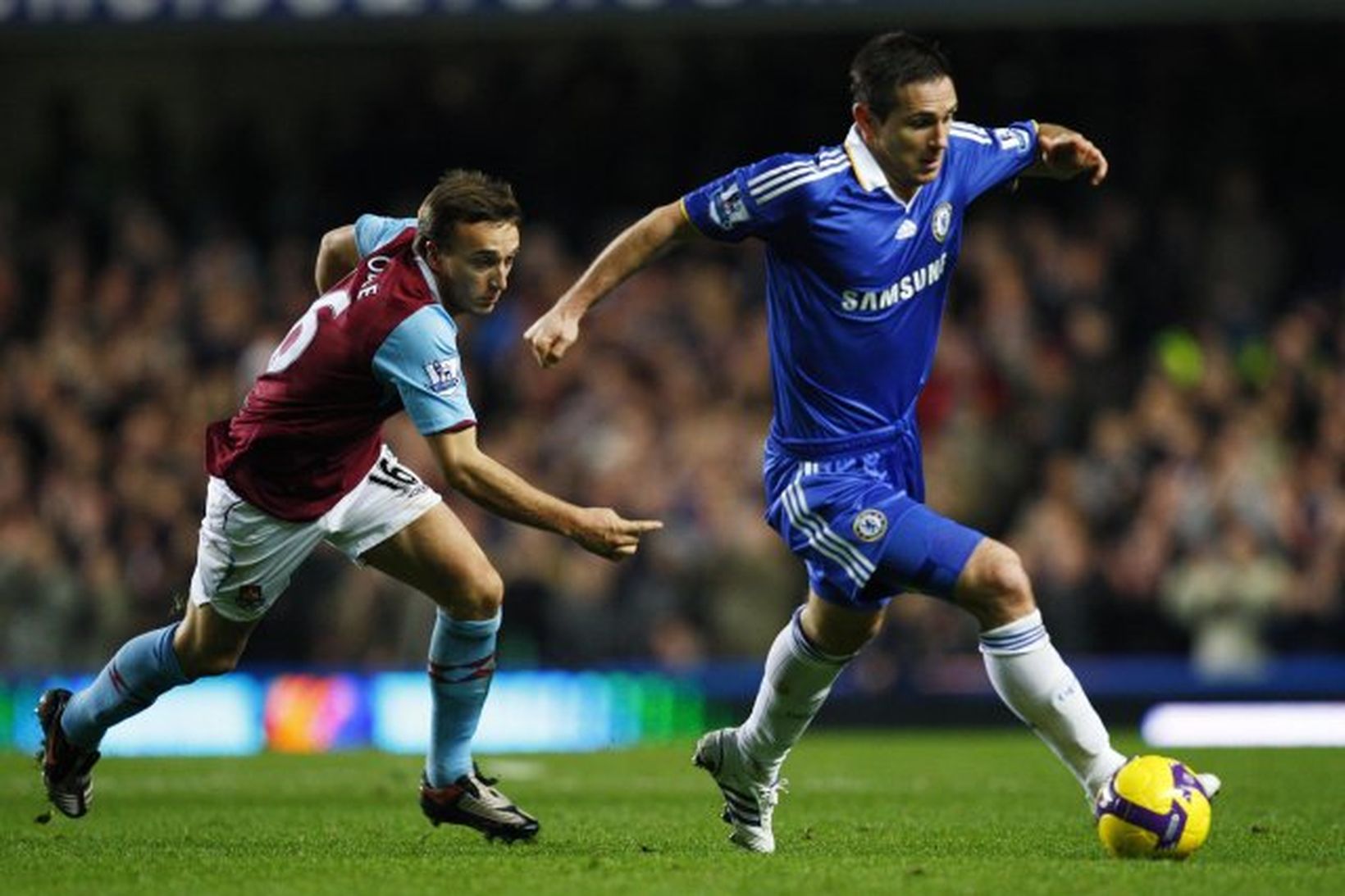 Frank Lampard og Mark Noble eigast við á Stamford Bridge …