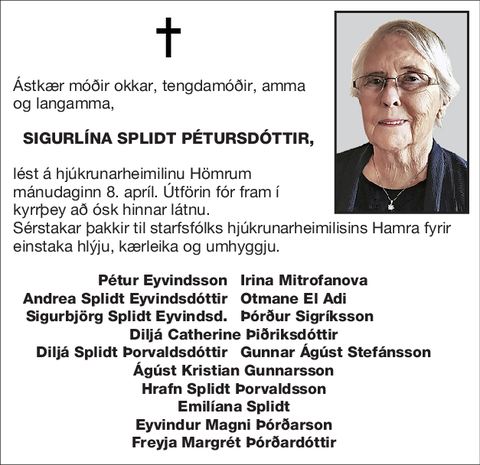Sigurlína Splidt Pétursdóttir,