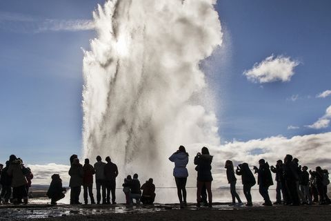 The hot springs at the Geysir area in Haukadalur, South Iceland, remain a popular tourist attraction.