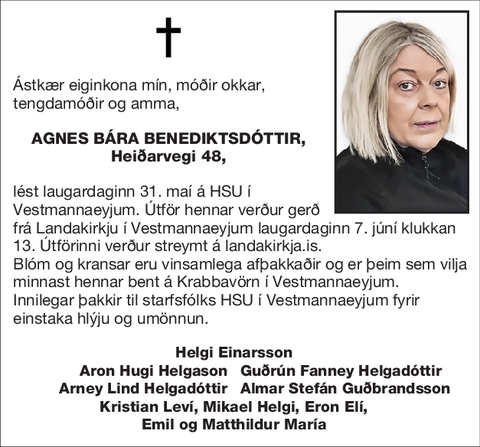 Agnes Bára Benediktsdóttir,