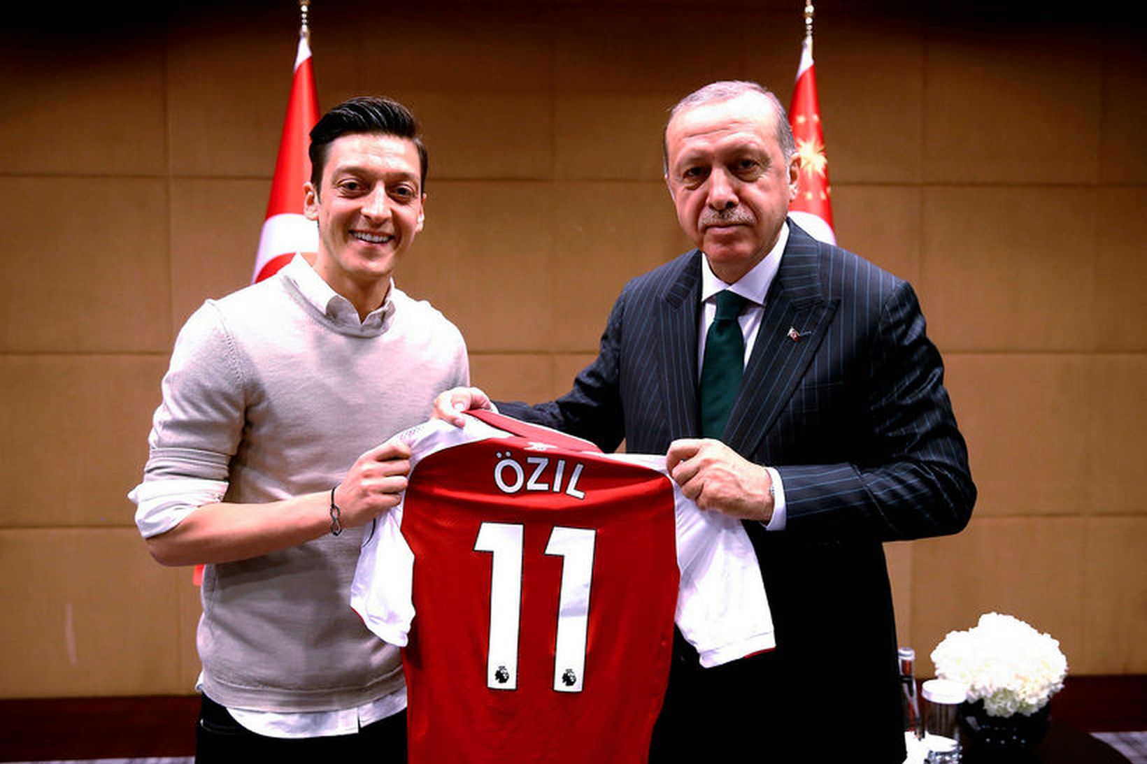 Mesut Özil og Recep Tayyip Erdogan forseti Tyrklands.