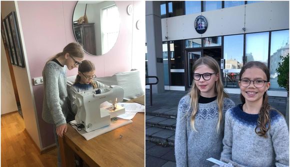 12 ára „Maríuerlur“ prjóna til góðgerða