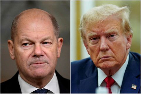 Olaf Scholz, kanslari Þýskalands og Donald Trump, verðandi Bandaríkjaforseti.