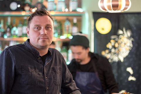 Davíð Kristinsson, one of the owners of Norð-austur bar and sushi in Seyðisfjörður.