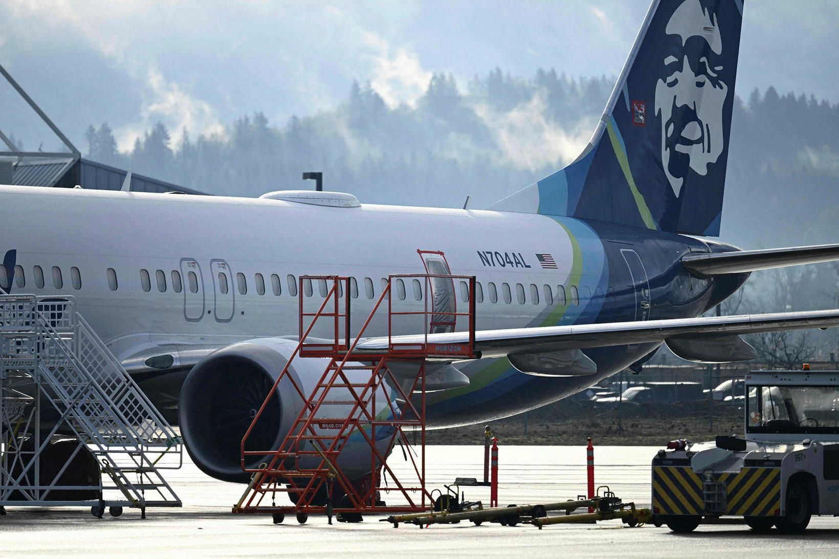 Farþegaþota af gerðinni 737 MAX 9 frá Alaska Airlines.