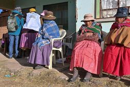Frá kjörstað um helgina. Evo Morales gerði ekki allt rangt en efnahagsbati Bólivíu undanfarna tvo …