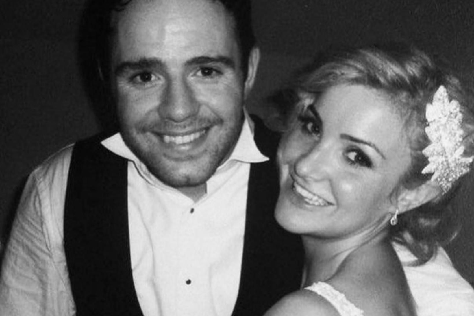 Richie Myler og Helen Skelton á brúðkaupsdaginn.