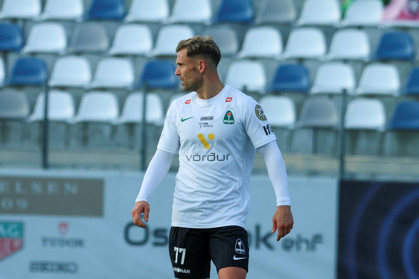 Tobias Thomsen í Úlfarsárdal í kvöld.
