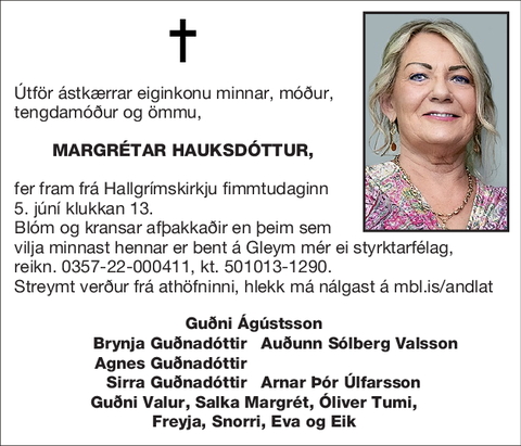 Margrétar Hauksdóttur,
