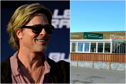 Brad Pitt fékk sér hamborgara, salat og pepsi og var ánægður með matinn.