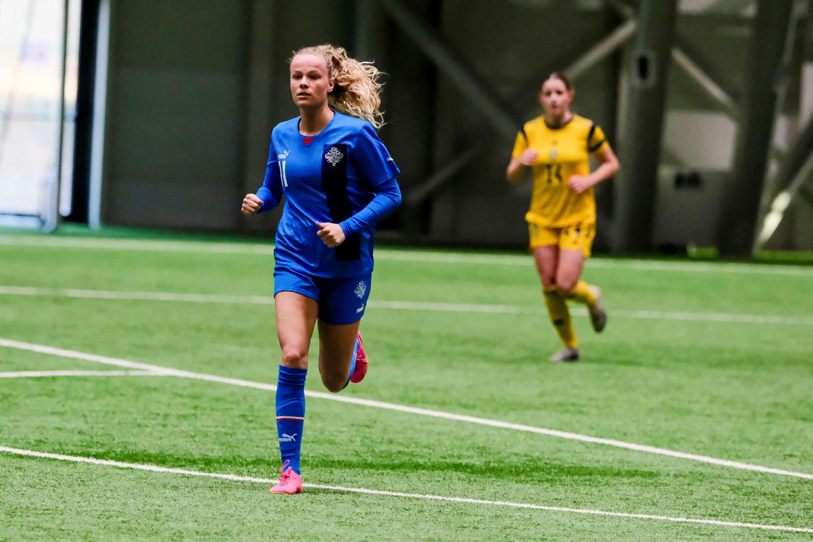 Snædís María Jörundsdóttir í leik með U20-ára landsliði Íslands á …