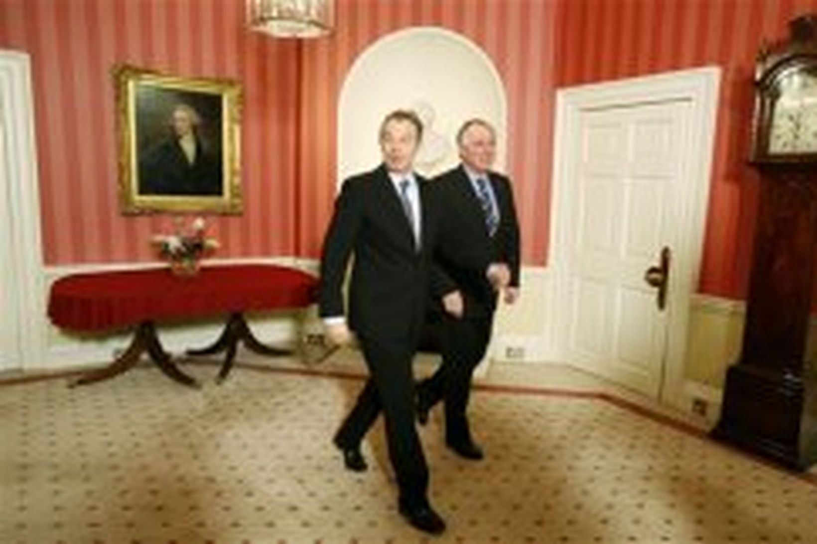 Tony Blair og Halldór Ásgrímsson á skrifstofu Blairs í Downingstræti …