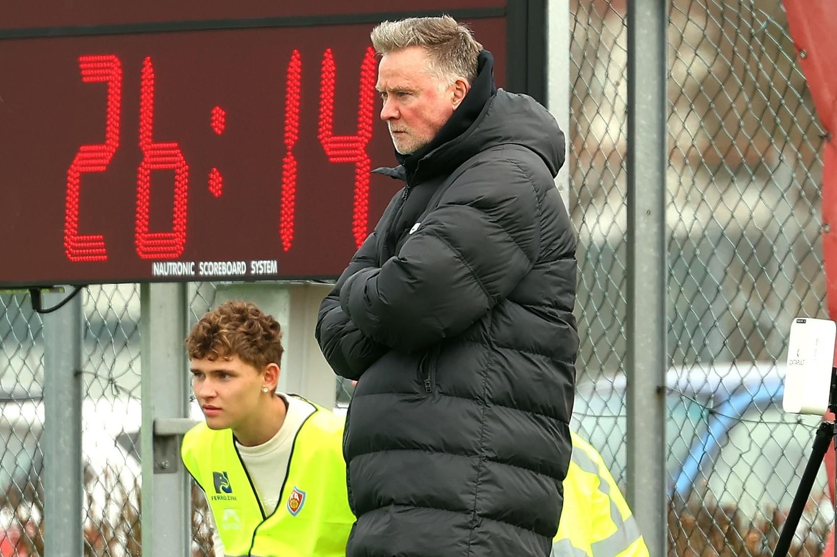Heimir Guðjónsson á hliðarlínunni í dag.