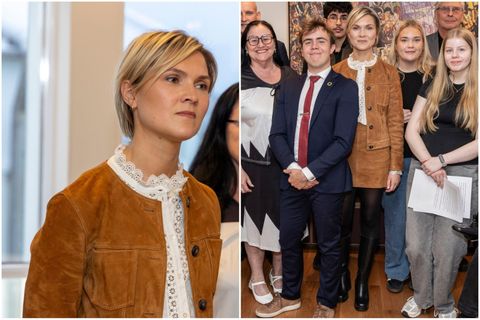 Kristrún var með haustlitinn á hreinu þegar hún fundaði með barna- og ungmennaráði heimsmarkmiða Sameinuðu …