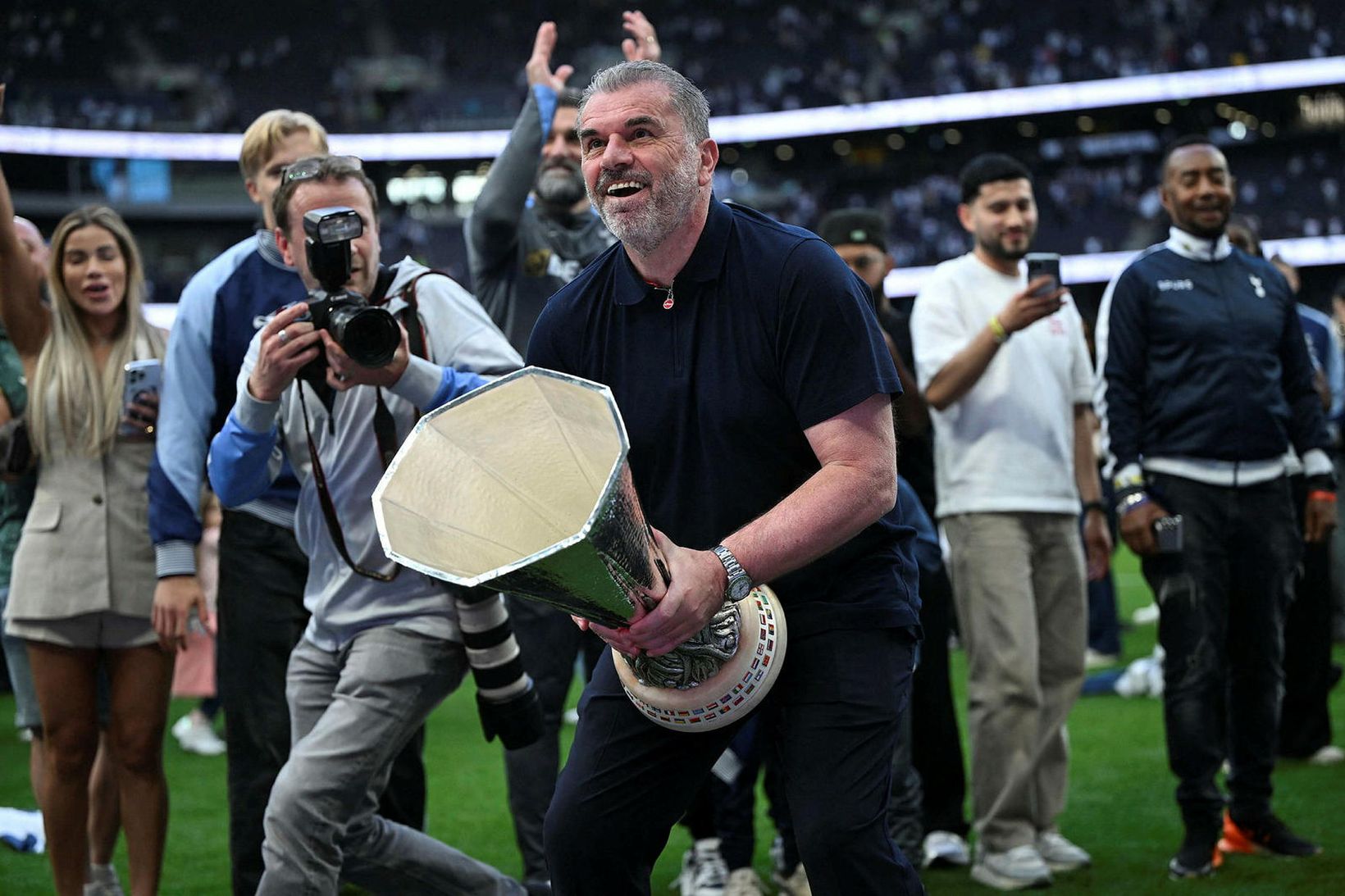 Ange Postecoglou tryggði Tottenham sinn fyrsta bikar í 17 ár.