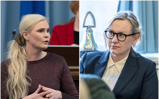Hildur Sverrisdóttir, þingflokksformaður Sjálfstæðisflokksins, og Þorbjörg Sigríður Gunnlaugsdóttir dómsmálaráðherra.