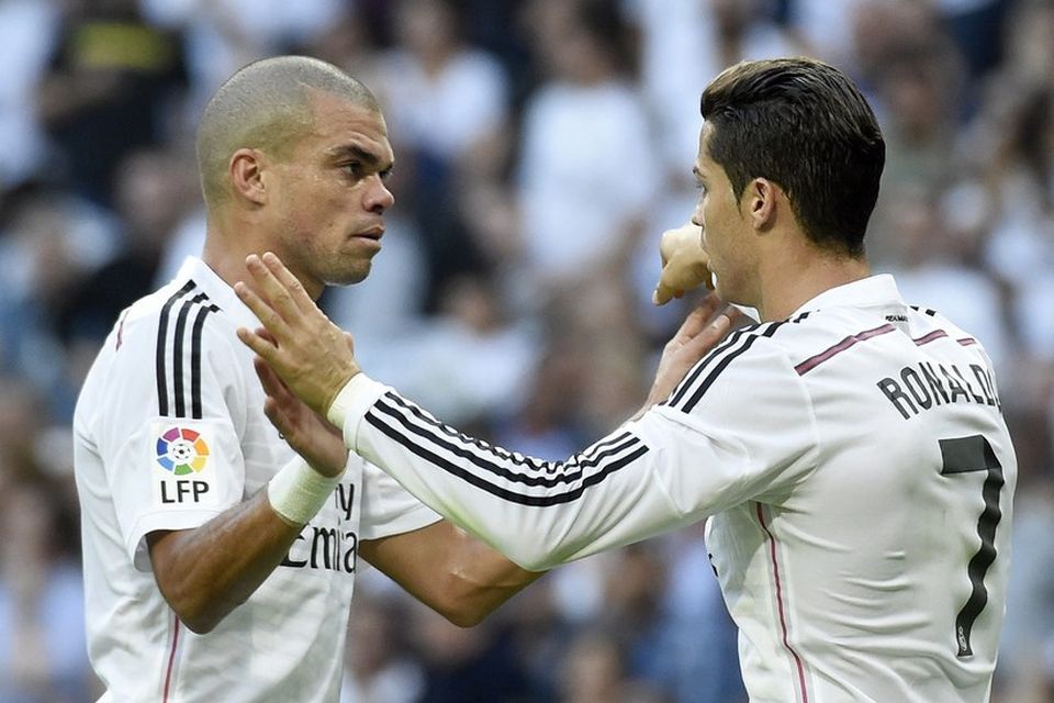 Pepe og Cristiano Ronaldo skoruðu báðir í dag.