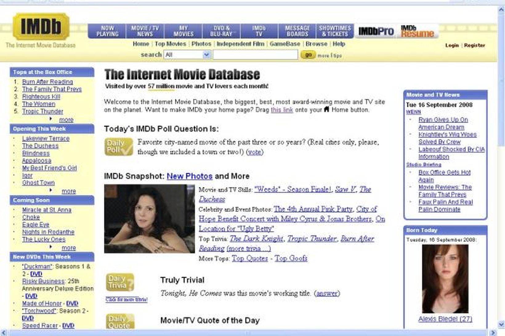 Vefsíða The Internet Movie Database.