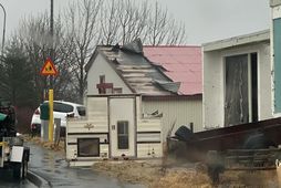 Roof panels were blown off this house in Stöðvarfjörður, like many others in the area.