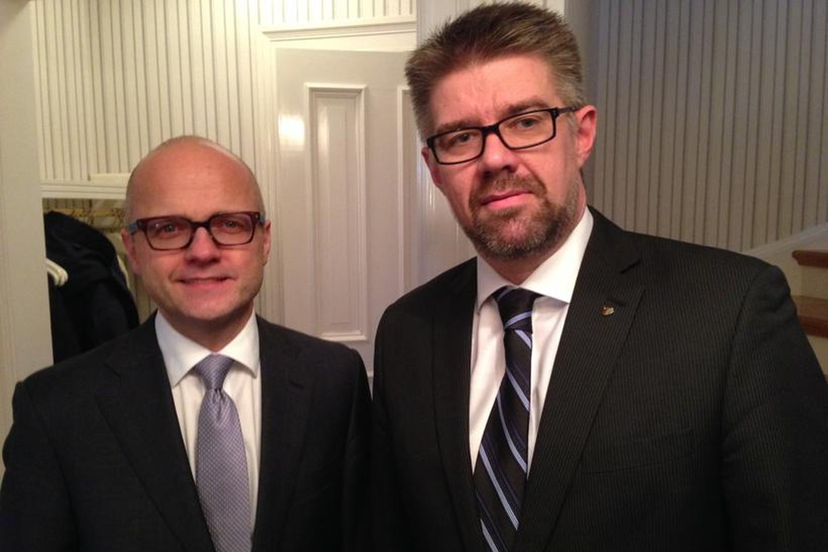 Vidar Helgesen, Evrópumálaráðherra Noregs, og Gunnar Bragi Sveinsson, utanríkisráðherra.