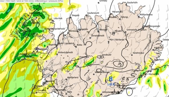 Hlýnar í veðri eftir hádegi
