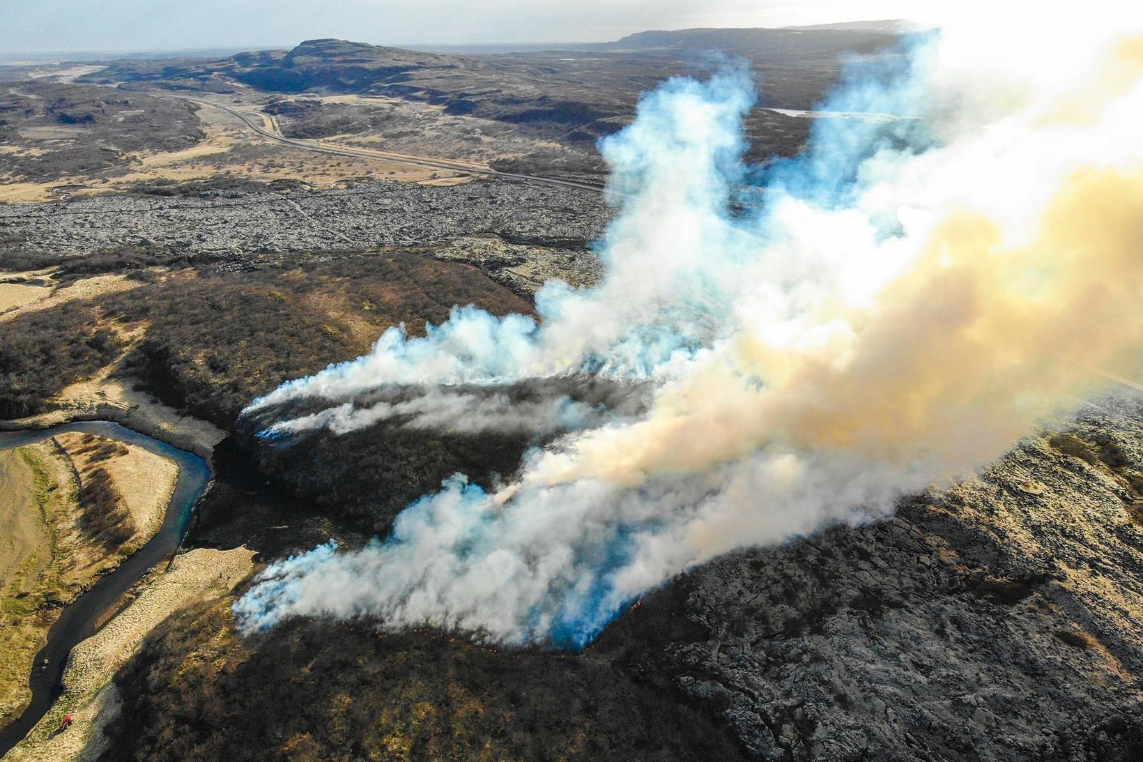 Hraunið var erfitt yfirferðar.